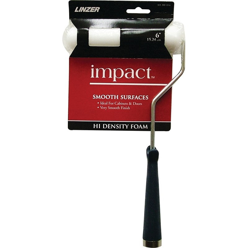 Linzer MT200-11 6IN Mini Roller, 11 in L Handle, White Roller, 1/4 in Nap, Foam Cover, Threaded Handle, 6 in L Roller (Pack of 6)