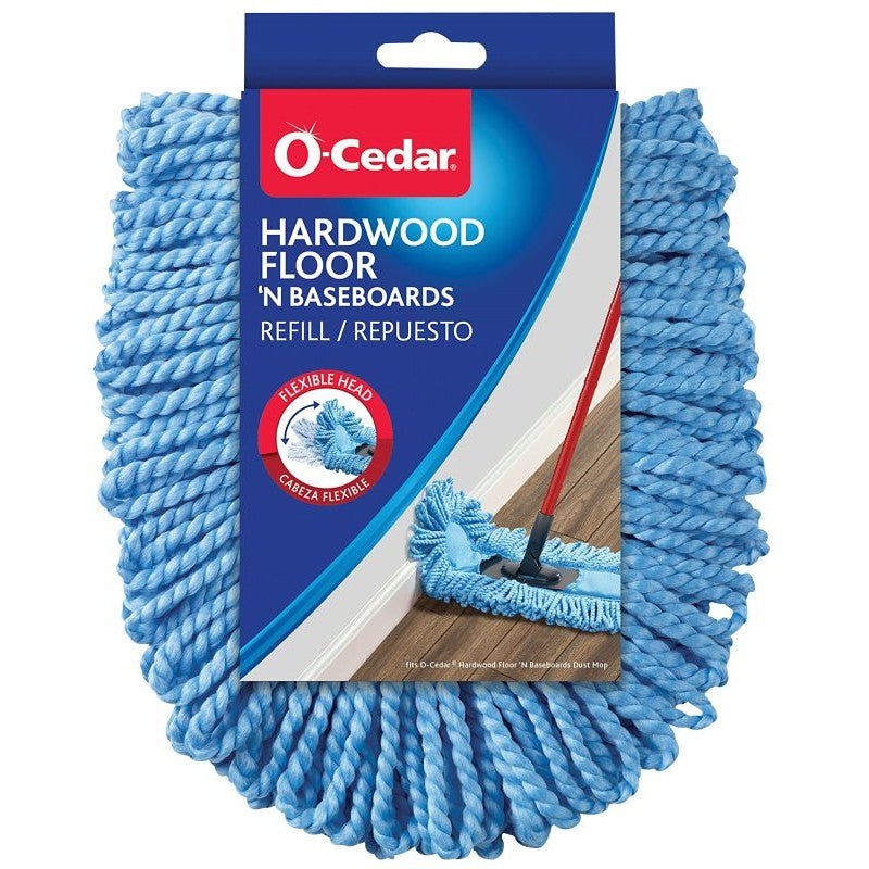 O-Cedar 168112 Dual-Action Dust Mop Refill, Microfiber, Blue