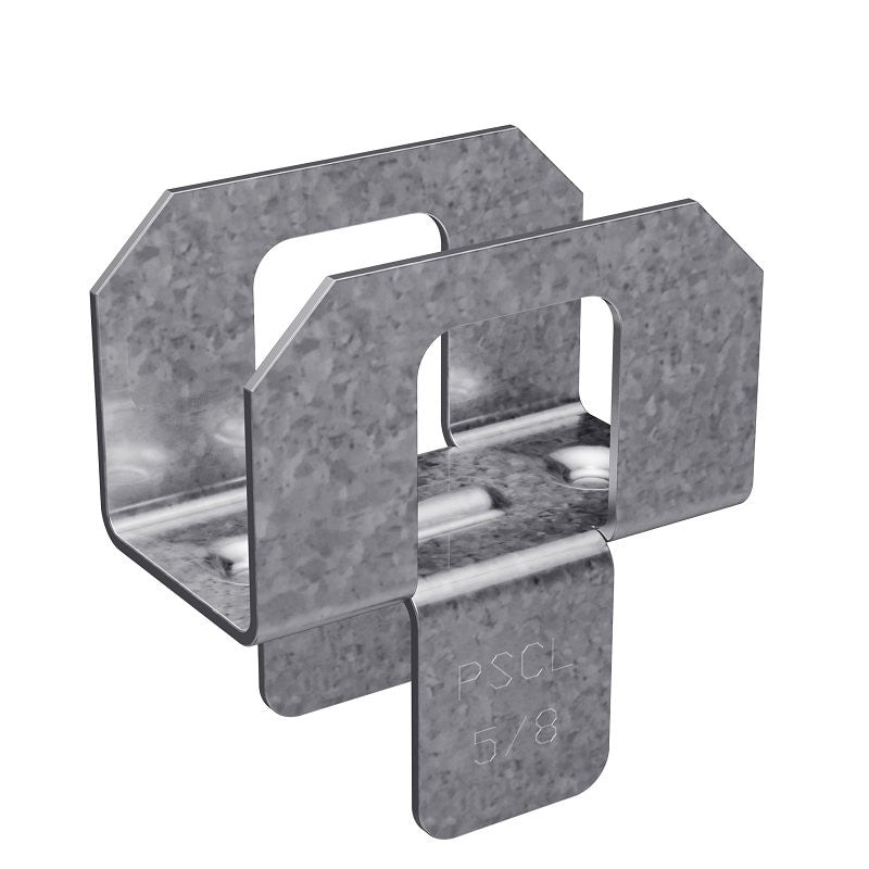 Simpson Strong-Tie PSCL Series PSCL 5/8-R50 Panel Sheathing Clip, 40 Roof Span, 20 ga Thick Material, Steel, Galvanized