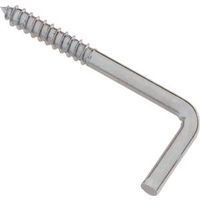 Square Bend Screw Hooks 2-1/4 Inch Zinc Plated Steel 3 Pack