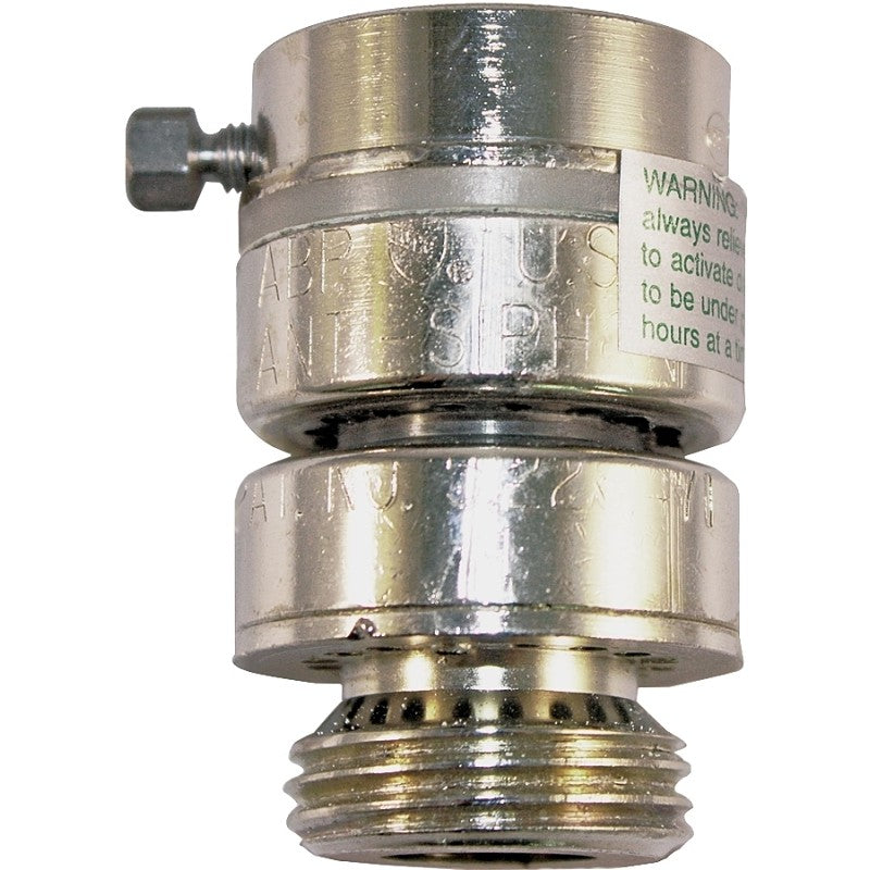 Arrowhead Brass PK1390 Self-Draining Vacuum Breaker, 3/4 in Connection, Fine Thread x MHT, 125 psi Max Pressure, Brass