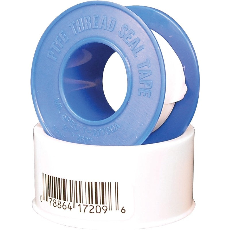 Harvey 17209B Thread Seal Tape, 260 in L, 3/4 in W, PTFE