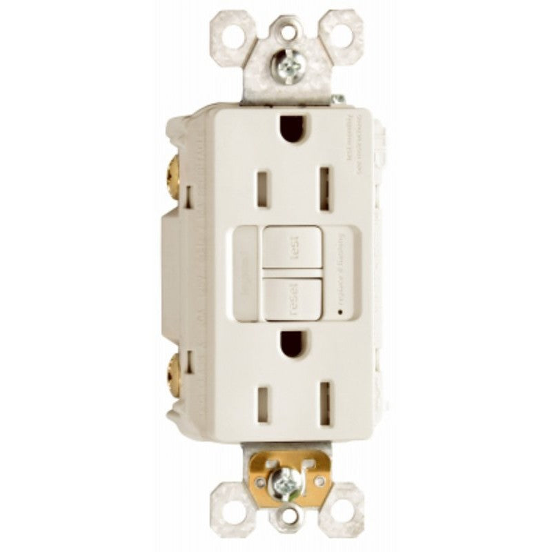 Legrand radiant 1597NTLTRLACCD4 Nightlight/GFCI Receptacle, 2 -Pole, 15 A, 125 VAC, Back, Side Wiring