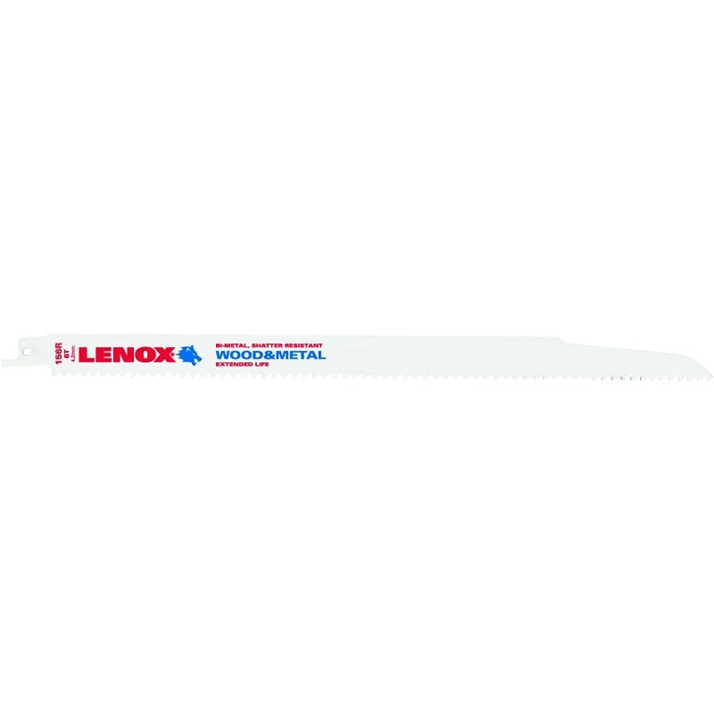 Lenox 20586S156R Reciprocating Saw Blade, 3/4 in W, 12 in L, 6 TPI, High-Speed Cobalt Cutting Edge