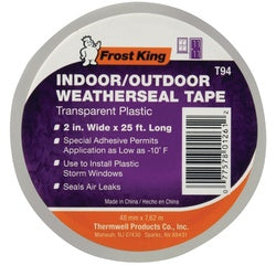 Frost King T92H Tape, 1 in W, 45 ft L, Plastic, Clear