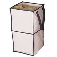 Double Deep Fole Bin Tan Canvas 12 Inch By 12 Inch By 23 Inch