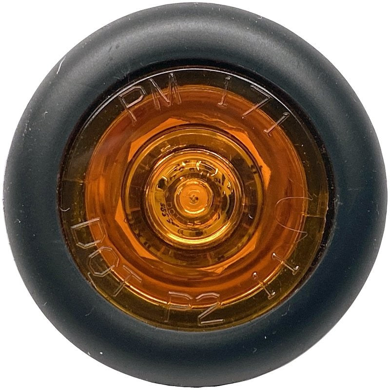 PM V171A Side Marker/Clearance Light, Round, 1.06 in W, 0.51 in H, 9 to 16 V, LED Lamp, Amber Lens, Grommet