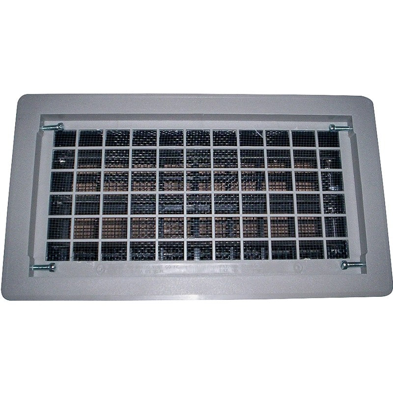 Witten Vent 315CGR Foundation Vent, 62 sq-in Net Free Ventilating Area, Mesh Grill, Thermoplastic, Gray