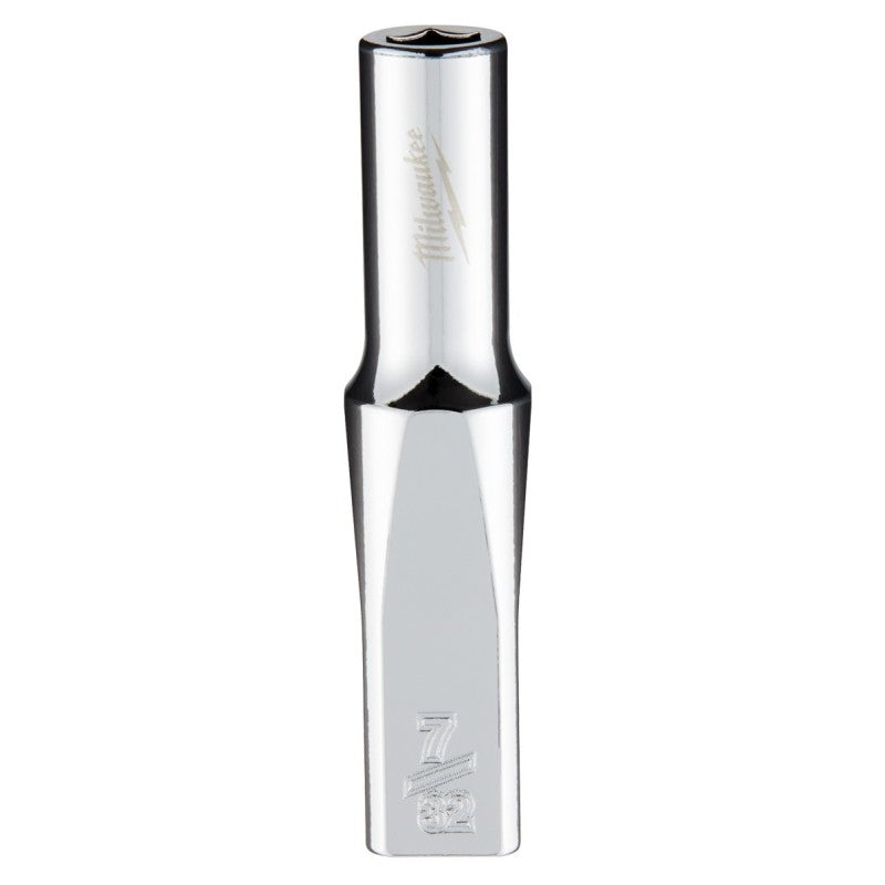 Milwaukee 45-34-9013 Socket, 7/32 in Socket, Deep Socket, 2.559 in OAL, 1/4 in Drive, 6-Point, Chrome Vanadium Steel