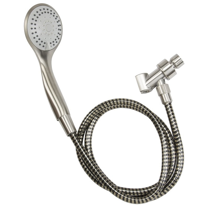 Plumb Pak K744BN Handheld Shower, 1.8 gpm, 5-Spray Function, Brushed Nickel, 60 in L Hose, 3.8 in Dia Head