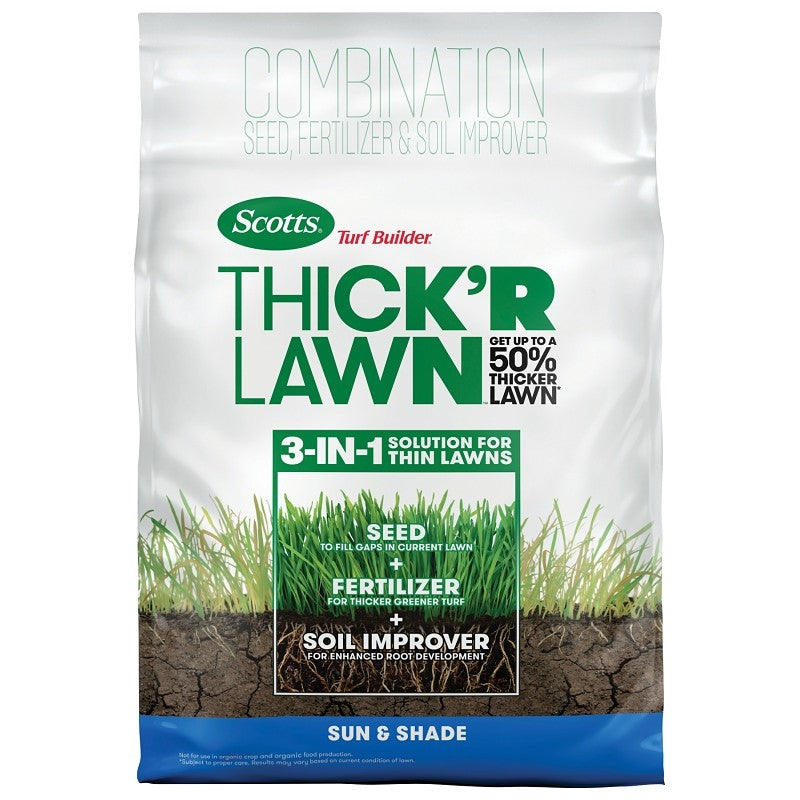 Scotts 30156 Thick'R Lawn Sun and Shade Mix Grass Seed, 12 lb Bag