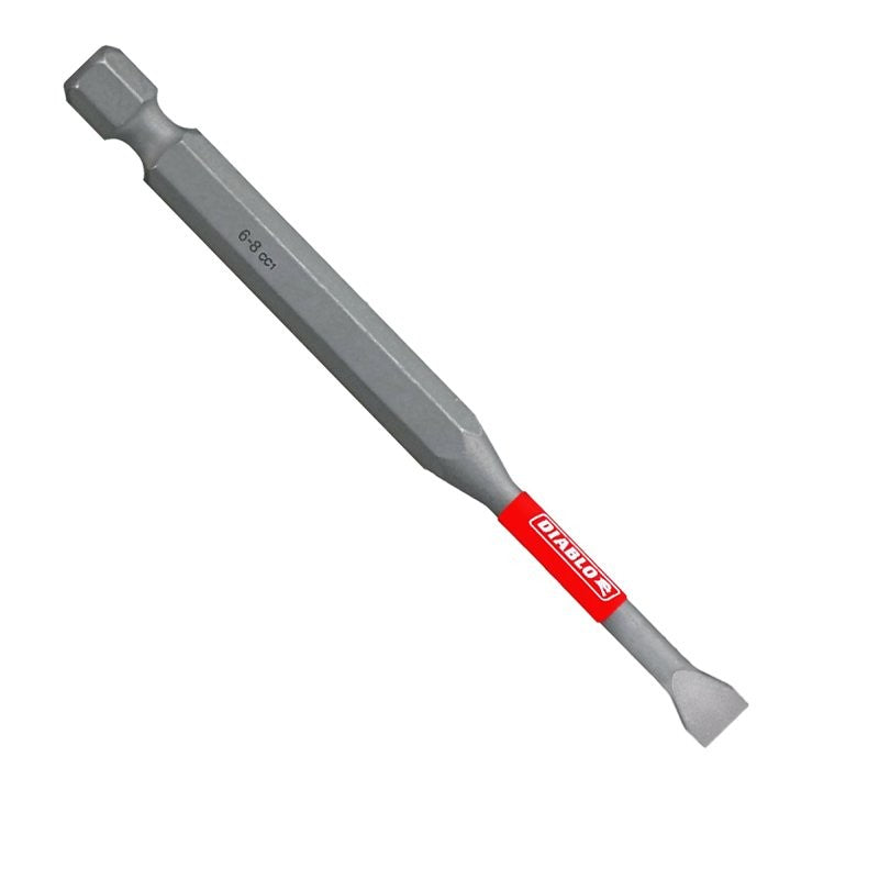 Diablo DSL6835P2 Drive Bit, #6 to 8 Drive, Slotted Drive, 1/4 in Shank, Hex Shank, 3-1/2 in L