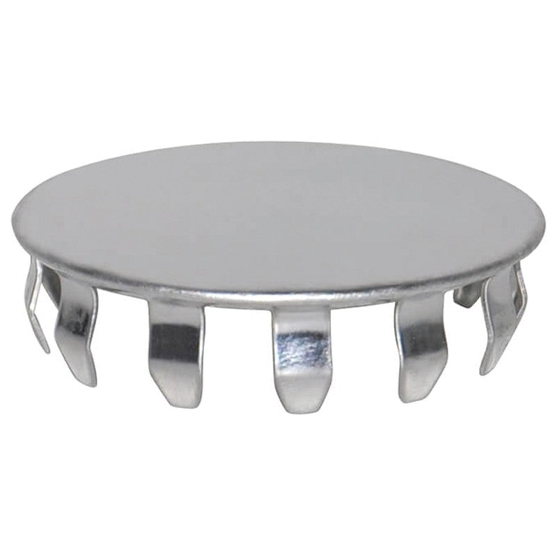Danco 80247 Series Sink Hole Cover, 1.5 in OD x 0.12 in H Dimensions, Snap-In, Stainless Steel, Chrome Plated