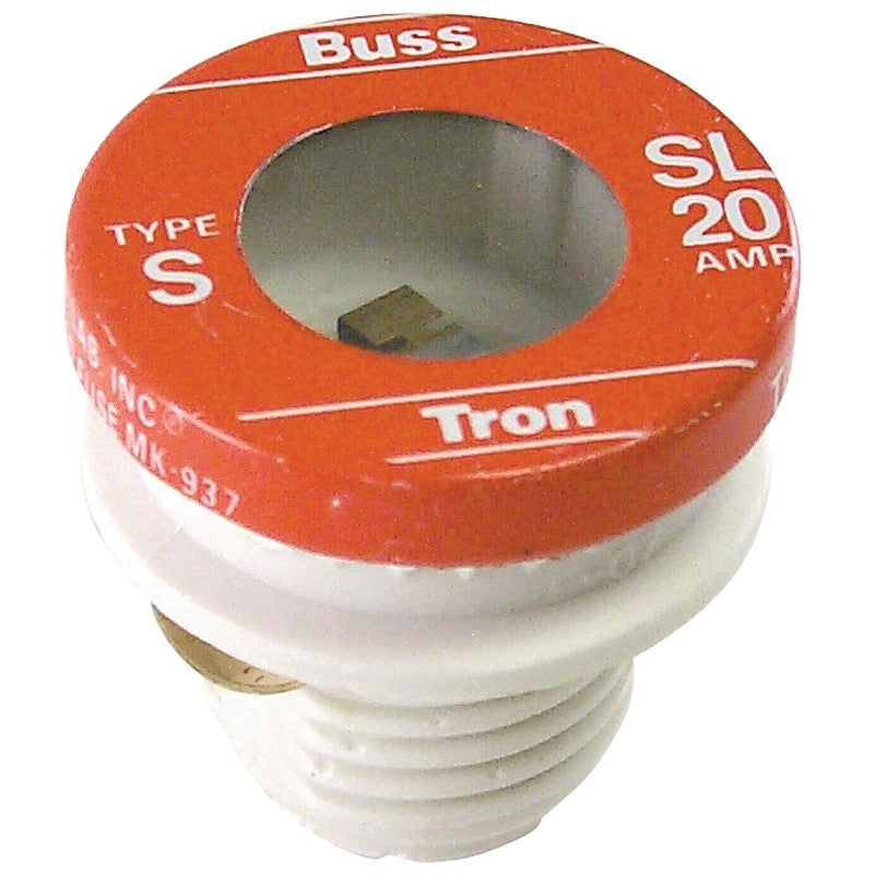 Bussmann SL-20 Plug Fuse, 20 A, 125 V, 10 kA Interrupt, Time Delay Fuse, Low Voltage