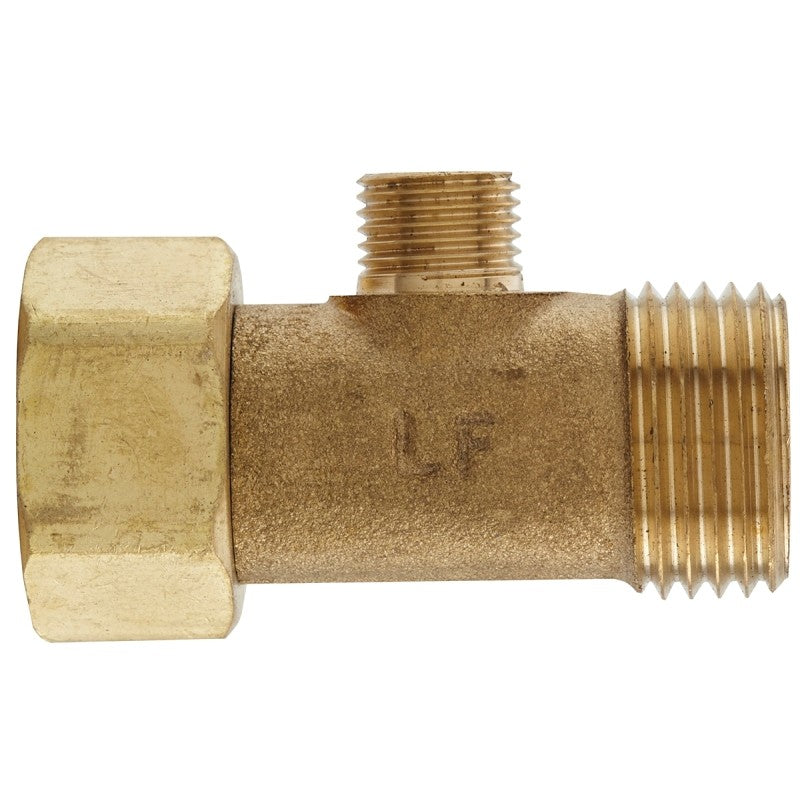 Plumb Pak PP2039LF Tee Adapter, 1/2 x 1/2 x 1/4 in, FIP x MIP x Tube, Brass, Rough Brass