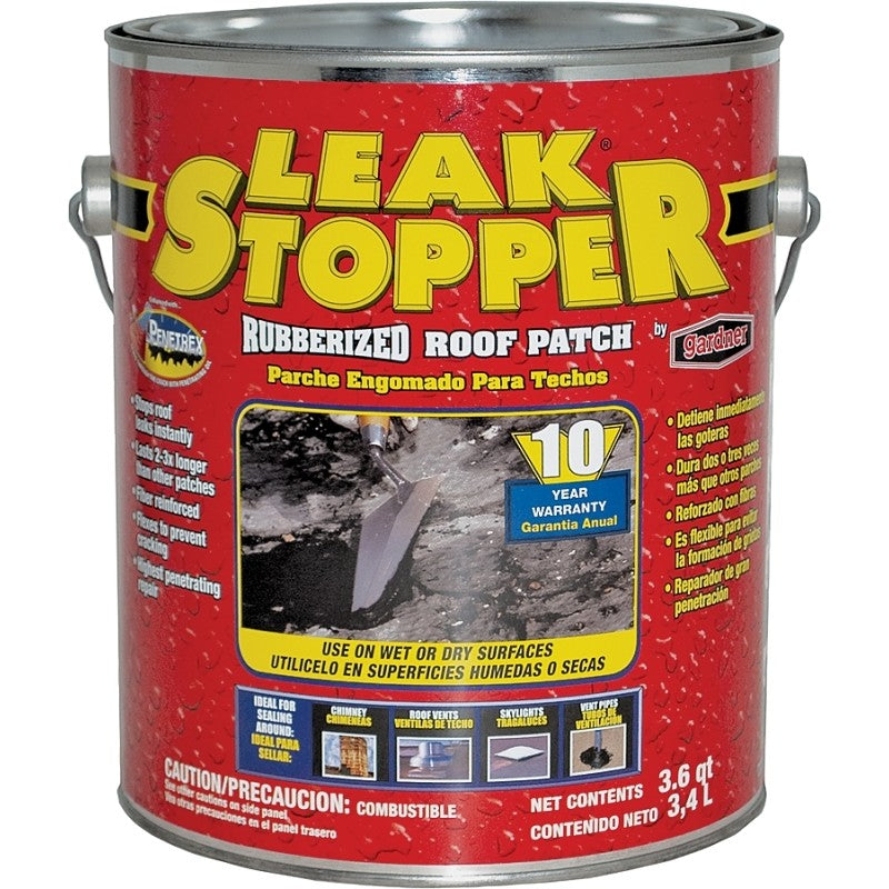 Gardner LEAK STOPPER Series 0311-GA Roof Patch, Black, Liquid, 1 gal (Pack of 4)