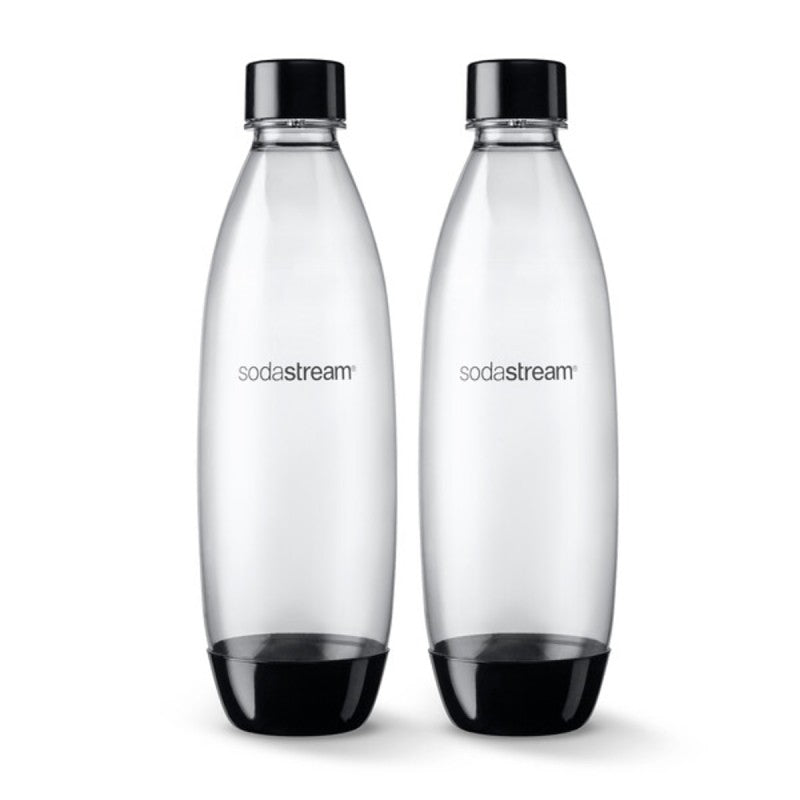 Sodastream 1741260010 Slim Carbonating Bottle, 1 L Capacity, Plastic, Black (Pack of 4)
