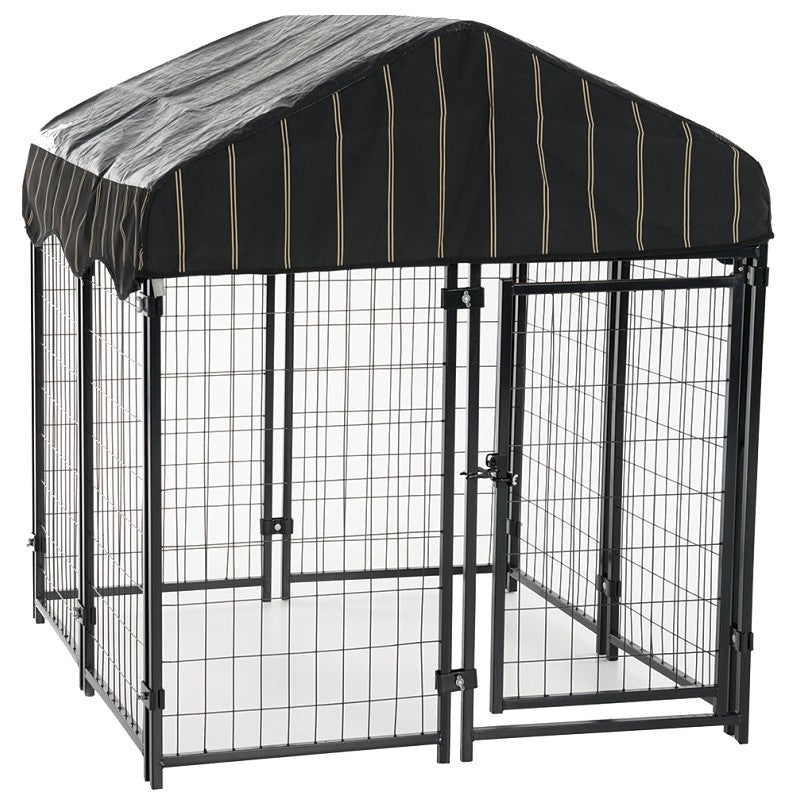 Lucky Dog CL 60445 Modular Pet Play Pen, 4 ft OAL, 4 ft OAW, 4-1/2 ft OAH, Steel, Powdered, Black