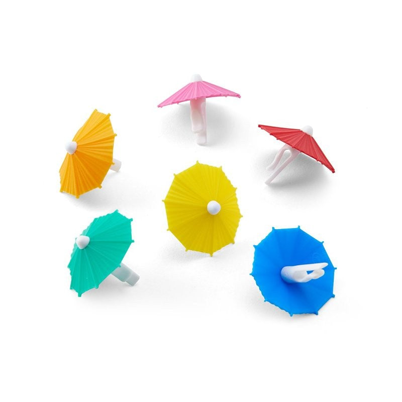 Fred & FRIENDS My Tai 5161083 Umbrella Drink Marker, Polypropylene/Silicone (Pack of 6)