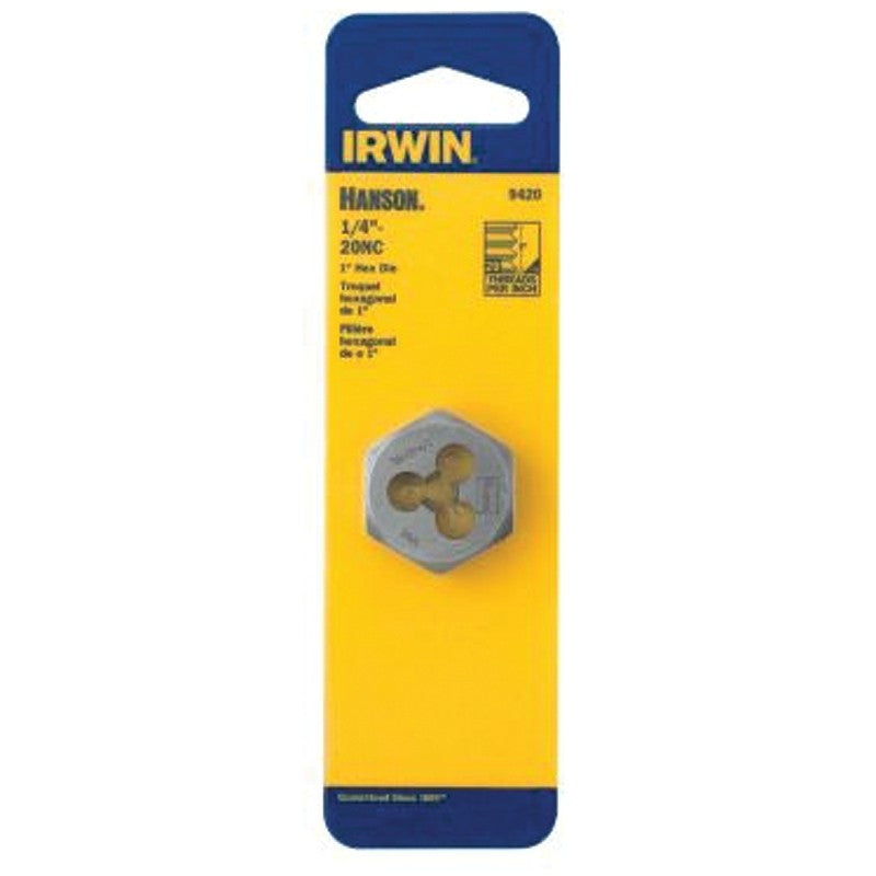 Irwin 9420 Machine Screw Die, 1/4-20 Thread, NC Thread, Right Hand Thread, HCS