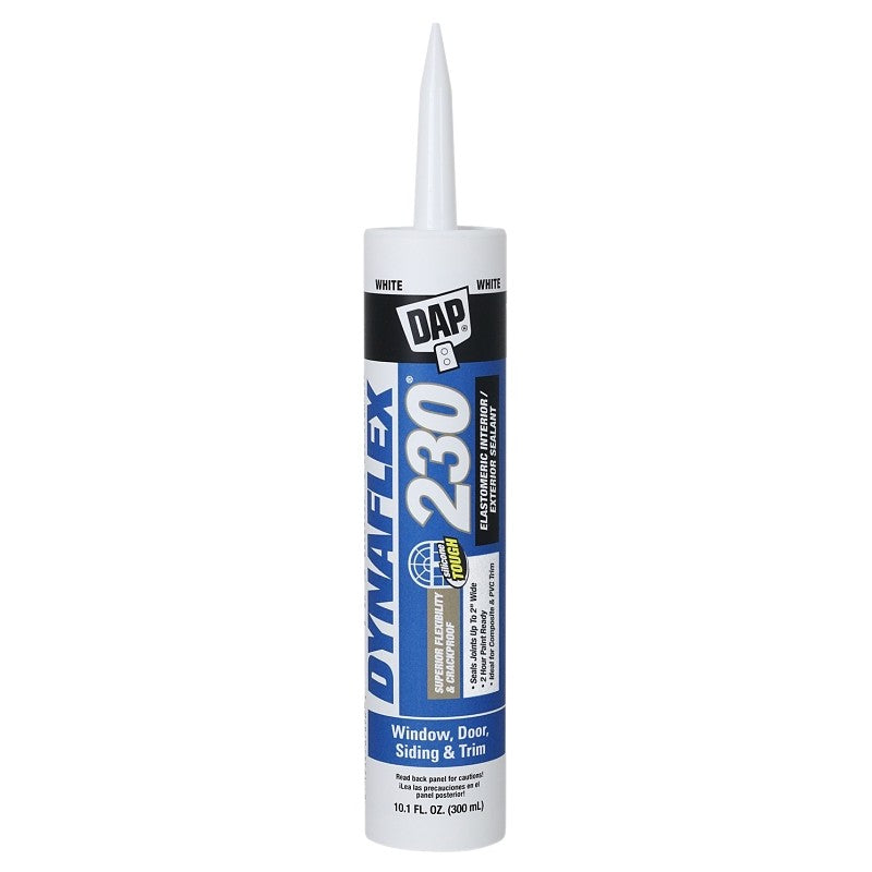 DAP 18275 Premium Sealant, White, 1 day Curing, 40 to 100 deg F, 10.1 oz Cartridge (Pack of 12)
