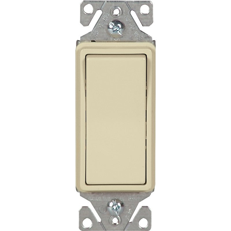 Eaton Wiring Devices 7500 Series 7513V-BOX Rocker Switch, 15 A, 120/277 V, 3-Way, Lead Wire Terminal, Ivory, 1-Phase