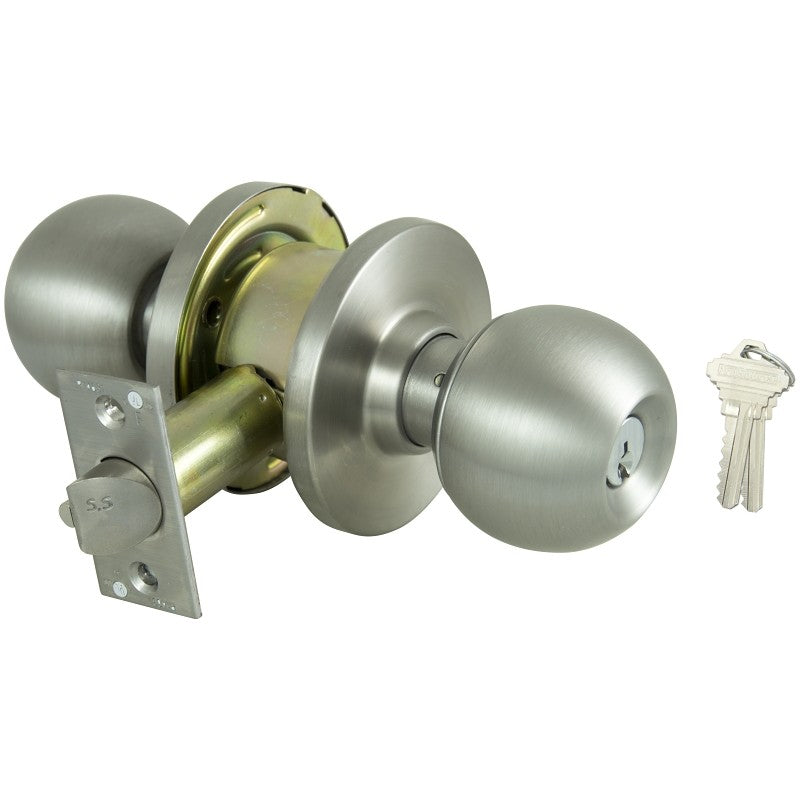 ProSource C368BV-PS Knob Set, 2 Grade, Stainless Steel, Stainless Steel, SC1 Keyway, Different Key, Commercial