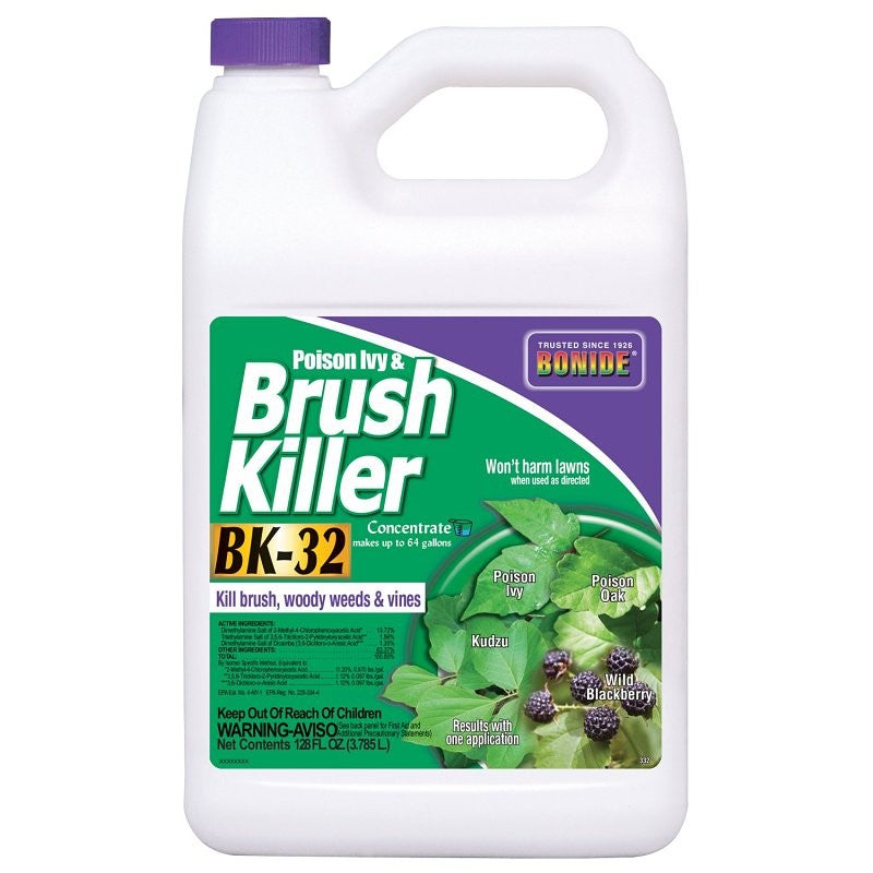 Bonide 330-P Concentrated Poison Ivy and Brush Killer, Liquid, Light Yellow, 1 gal (Pack of 4)