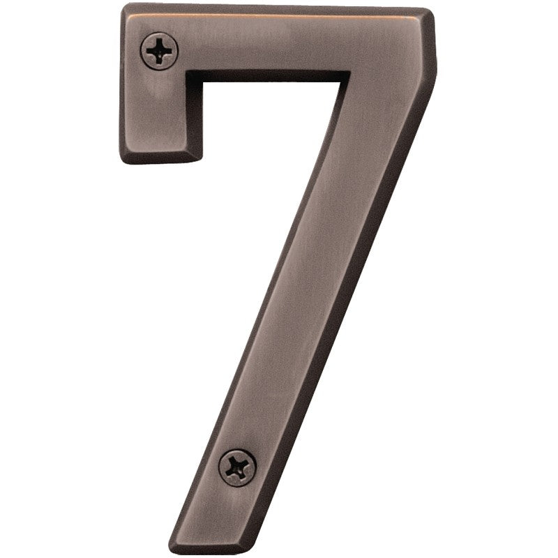 Hy-Ko Prestige Series BR-42OWB/7 House Number, Character: 7, 4 in H Character, Bronze Character, Brass (Pack of 3)