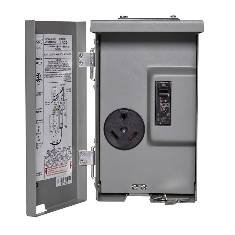 Connecticut Electric CESMPSC13HR RV/EV Power Outlet, 1-Phase, 30 A, 240 V, NEMA 3R Enclosure, Bolt-On