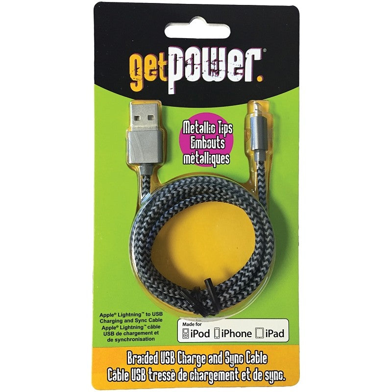 GetPower GP-USB-BRL USB Charging and Sync Cable, 3 ft L