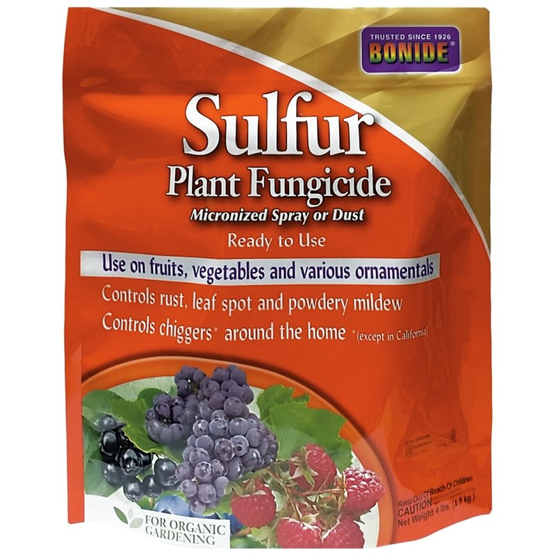 Bonide 142 Series Plant Fungicide, 4 lb Bag, Powder, Rotten Egg, Pale Yellow, Compositions: Sulfuric Acid