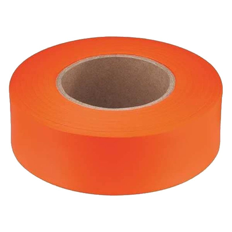 Empire 77-062 Flagging Tape, 600 ft L, 1 in W, Orange, Plastic