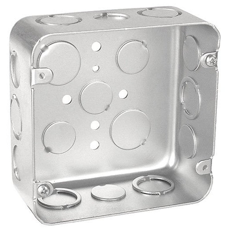 Southwire 72171-S-UPC Junction Box, 16-Knockout, 1/2, 3/4 in Knockout, Steel, Silver, Galvanized