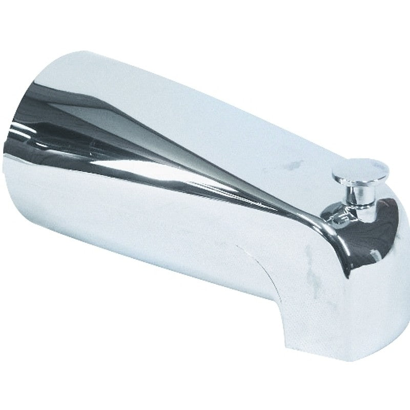 US Hardware P-522C Bathtub Spout with Diverter, 12.63 in L, 8-3/4 in W, 11-3/4 in H, 1/2 in Connection, NPT, Plastic