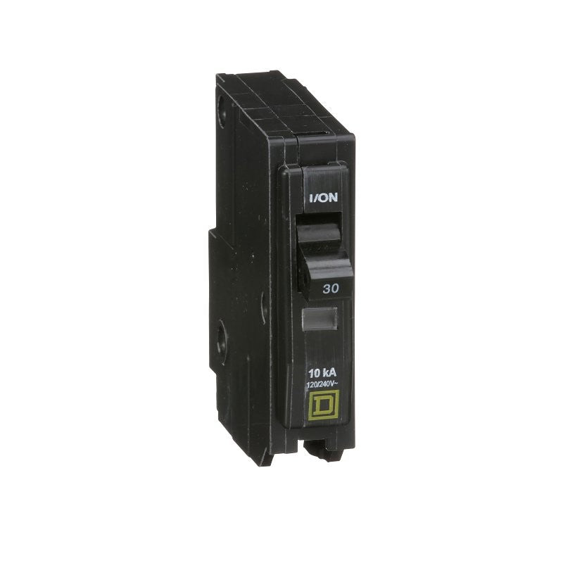Square D QO QO130CP Circuit Breaker, Mini, 30 A, 1 -Pole, 120/240 VAC, 48 VDC, Fixed Trip, Plug Mounting