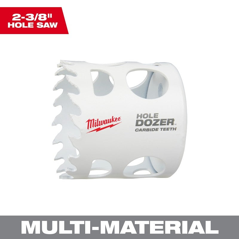 Milwaukee 49-56-0726 Hole Dozer, 2-3/8 in Dia, 1.62 in D Cutting, 4 TPI, Carbide Cutting Edge