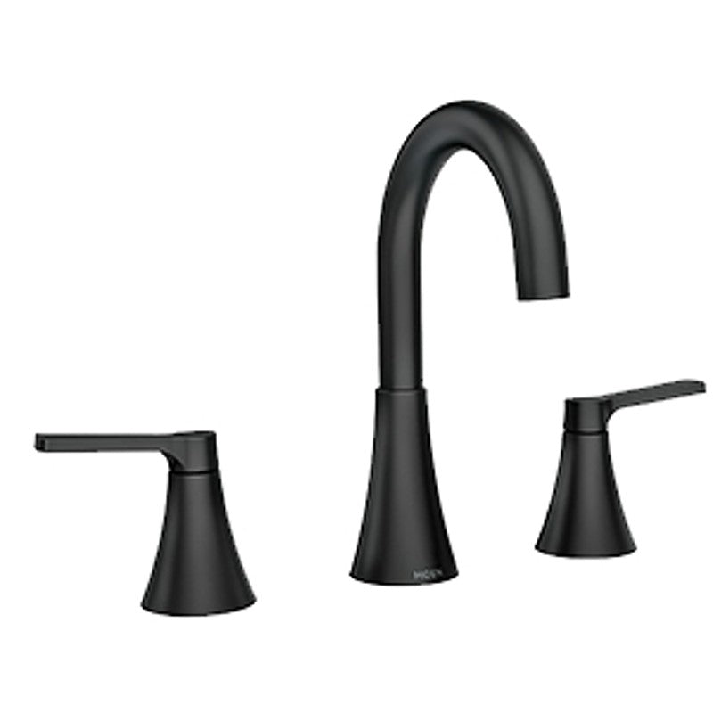 Moen Mikah, 84312 84312BL Series Bathroom Faucet, 5 in Spout Reach, Matte Black, 1.2 gpm, 2-Faucet Handle, Lever Handle