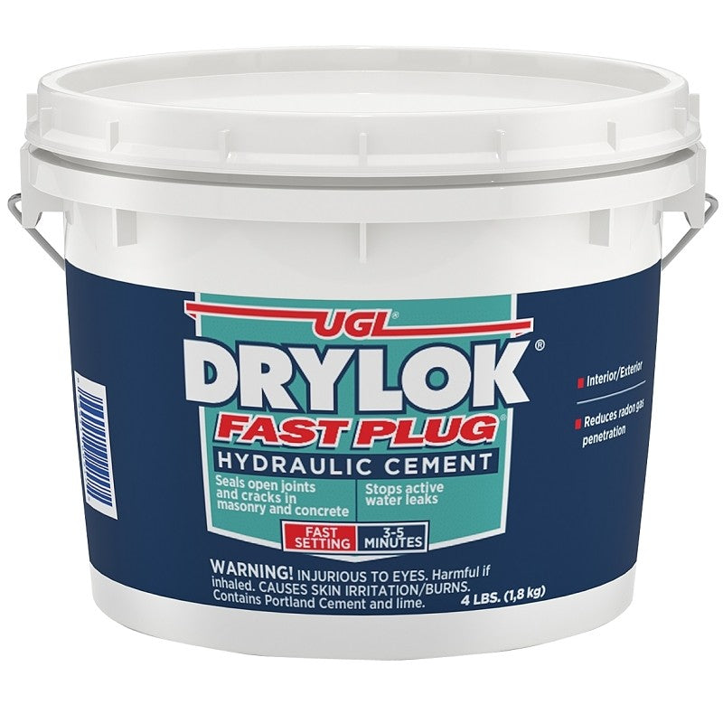 Drylok Fast Plug Series 00917 Hydraulic Cement, Gray, Powder, 4 lb