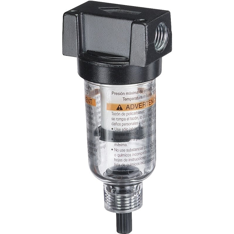 Tru-Flate 24-343 Air Line Filter, Manual, Polycarbonate, 4.4 in H