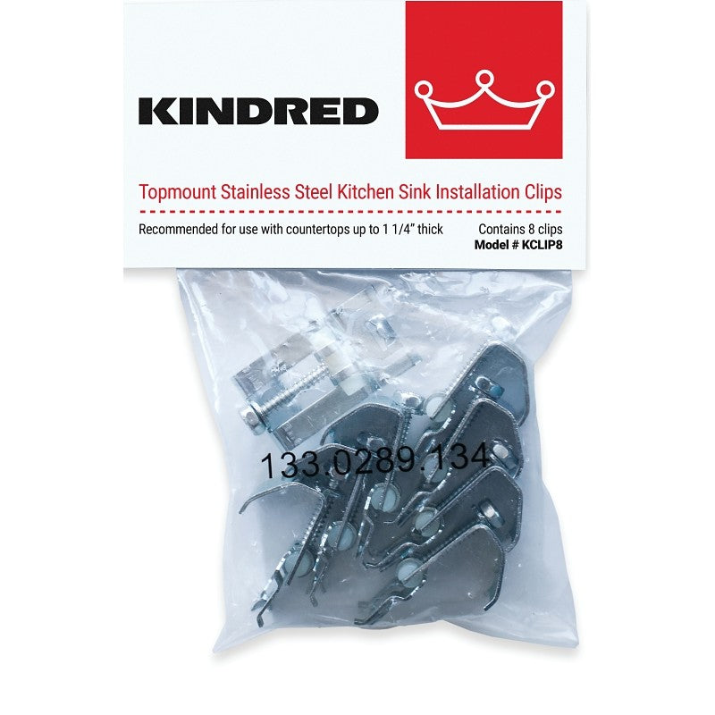 Franke KCLIP8/F Sink Clip, Stainless Steel, For: Countertops up to 1-1/4 in (Pack of 6)