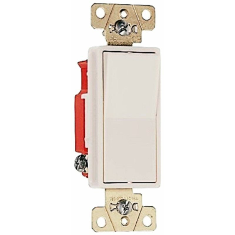Legrand 2621LACC8 Decorator Switch, 20 A, 120/277 VAC, Back Wire, Side Wire Terminal, Screw Mount