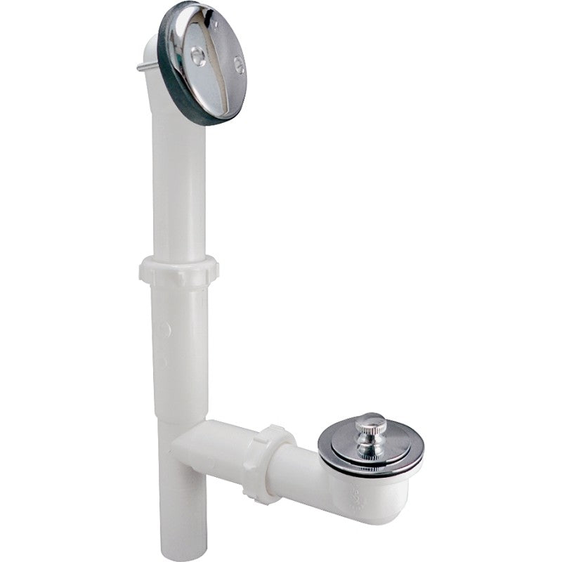Keeney 62AW Bath Drain Assembly, Plastic/Zinc, White, Chrome
