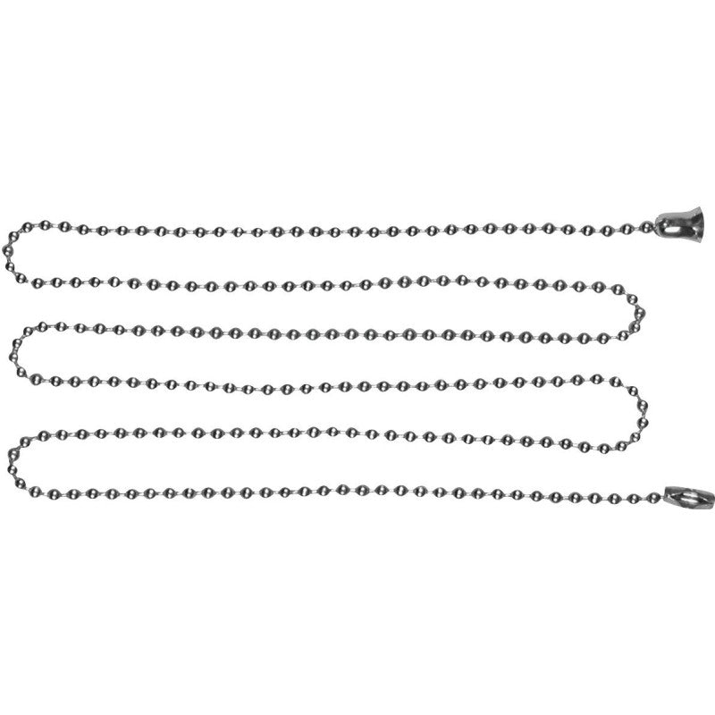 Eaton Wiring Devices BP331NP Ball Chain with End Bell and Connector, #6 Chain, 3 ft L Chain, Steel, Nickel