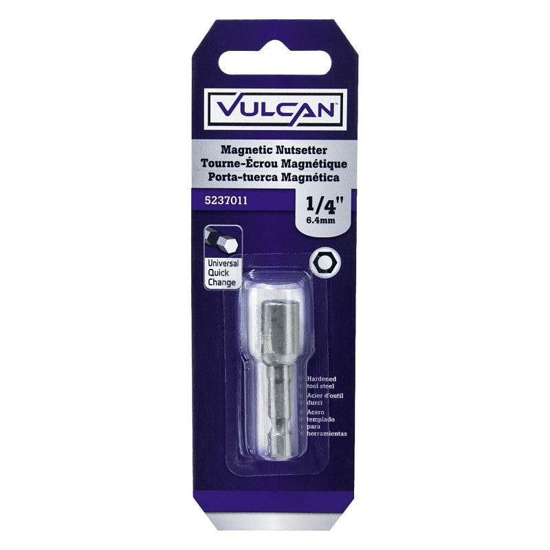 Vulcan 312241OR Magnetic Nutsetter, 1/4 in Drive, Hex Drive, 1-3/4 in L, 1/4 Quick Change in Shank