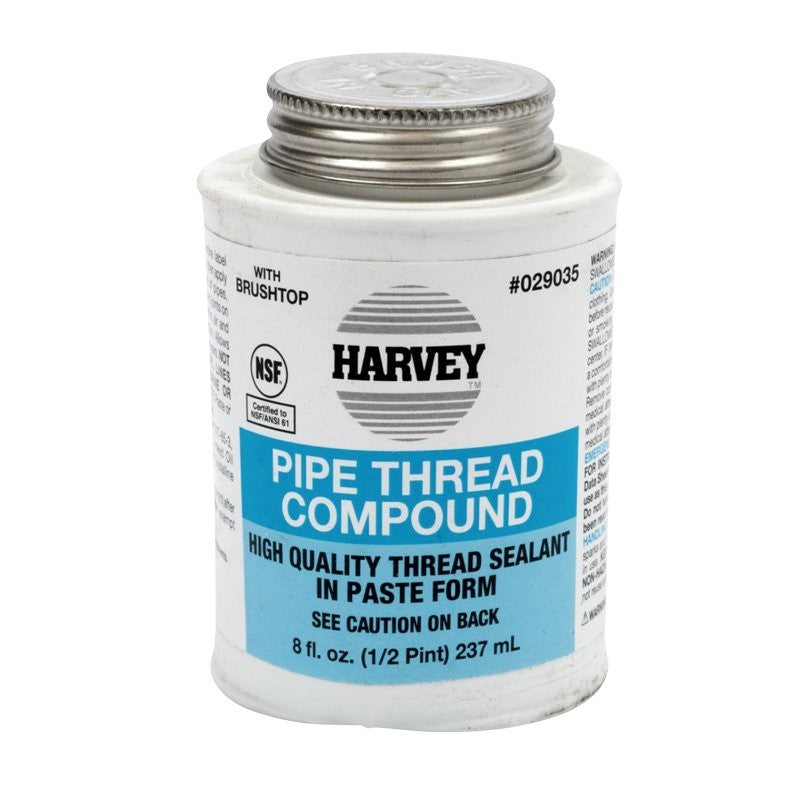 Harvey 29035 Pipe Thread Compound, 8 fl-oz Jar, Thick Paste, Gray