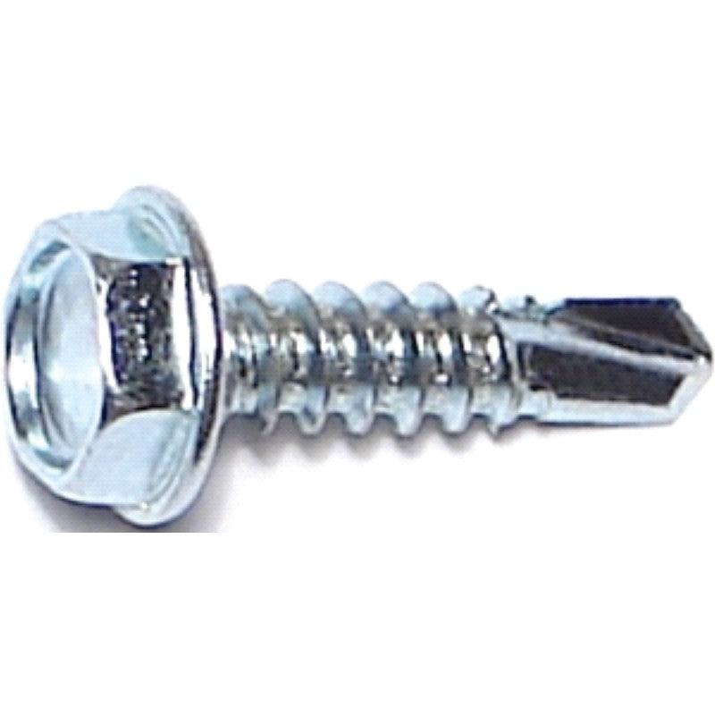 Midwest Fastener 03289 Screw, #10 Thread, 3/4 in L, Coarse Thread, Hex Drive, Self-Drilling Point, Steel, Zinc, 100 PK