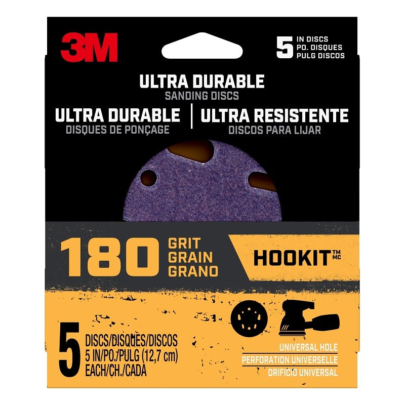 3M 27257 Power Sanding Disc, 180 Grit, 5 in Dia