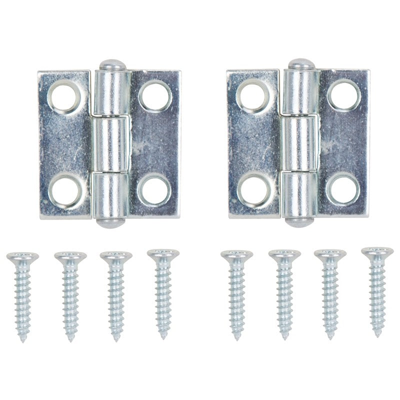 ProSource LR-047-PS Cabinet Hinge, Steel, Zinc, Fixed Pin, 180 deg Range of Motion, Full Mortise Mounting, 7 (Pair) lb