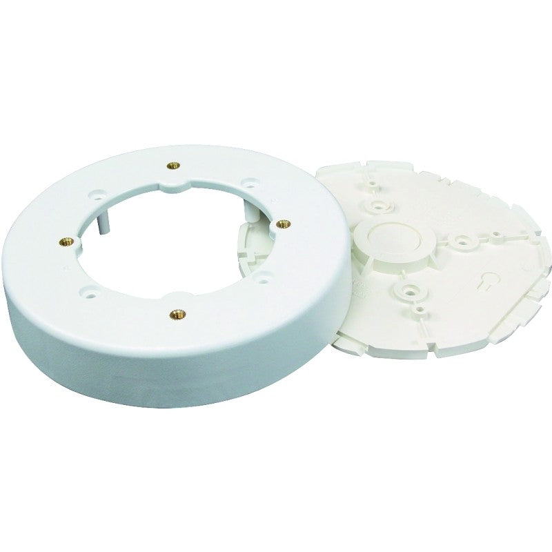 Wiremold NMW NMW4 Fixture Box, 4 in D, 1 -Gang, Plastic, White